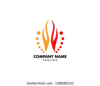 Fire Flame Logo Design Vector Template