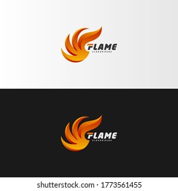 Fire Flame Logo design vector template. Red drop Logotype concept icon.