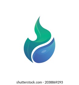 Fire Flame Logo design vector template droplet shape