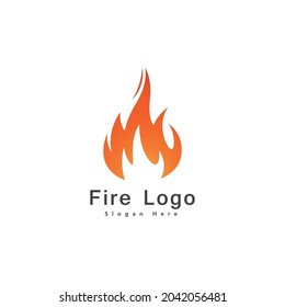 Fire Flame Logo design vector template drop silhouette. Creative Droplet Burn Elegant Bonfire Logotype Fire Logo concept icon.