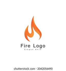 Fire Flame Logo design vector template drop silhouette. Creative Droplet Burn Elegant Bonfire Logotype Fire Logo concept icon.