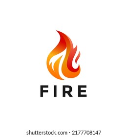 Fire Flame Logo design vector. Bonfire Silhouette Logotype icon illustration