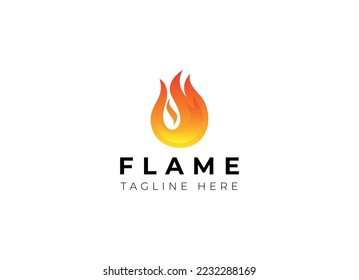 Fire Flame Logo design vector template drop silhouette. Creative Droplet Burn Elegant Bonfire Logotype Fire Logo concept icon.