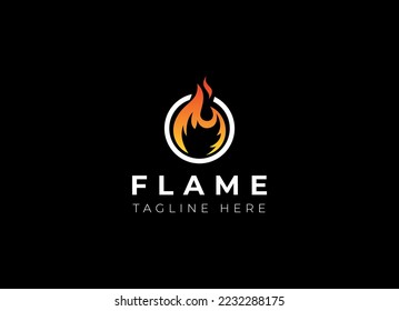 Silueta de caída vectorial de la plantilla de diseño del logotipo de llama de fuego. Icono creativo del logotipo del logotipo del logotipo de bomberos con gotitas en forma de gotita de hoguera.