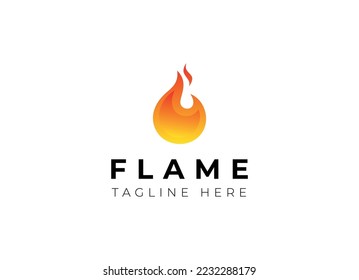 Fire Flame Logo design vector template drop silhouette. Creative Droplet Burn Elegant Bonfire Logotype Fire Logo concept icon.