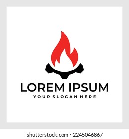 Fire Flame Logo design vector template drop silhouette. Creative Droplet Burn Elegant Bonfire Logotype Fire Logo concept icon.