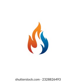 Design-Vektorgrafik des Feuerflamme-Logos. Bonfire Silhouette Logotype Symbol