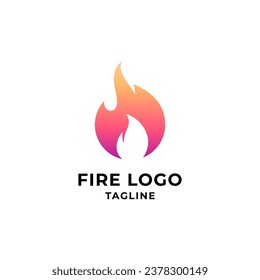 Fire flame Logo design vector template. Bonfire Logotype icon.