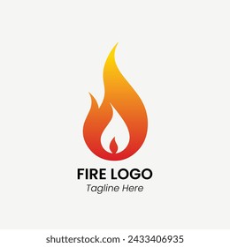 fire flame logo design vector template