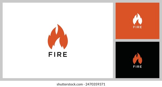 Fire Flame Logo design vector. Bonfire Silhouette Logotype icon