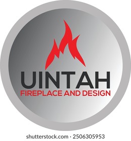 Fire Flame Logo design vector with circle.Set of red and gra fire flame.