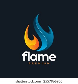 Fire Flame Logo design vector template drop silhouette. Creative Droplet Burn Elegant Bonfire Logotype Fire Logo concept icon.