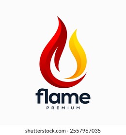 Fire Flame Logo design vector template drop silhouette. Creative Droplet Burn Elegant Bonfire Logotype Fire Logo concept icon.