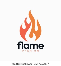 Fire Flame Logo design vector template drop silhouette. Creative Droplet Burn Elegant Bonfire Logotype Fire Logo concept icon.