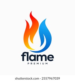 Fire Flame Logo design vector template drop silhouette. Creative Droplet Burn Elegant Bonfire Logotype Fire Logo concept icon.