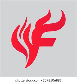 Fire Flame Logo design vector template , F logo