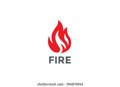 Fire Flame Logo design vector template.
Bonfire Silhouette Shape Logotype concept icon.