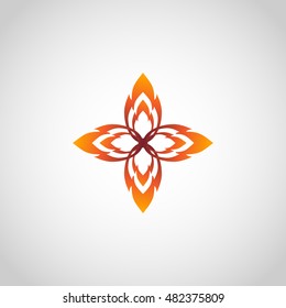 Fire Flame Logo design vector template silhouette. Creative Burn Elegant Bonfire Logotype concept icon.