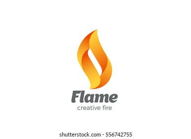 Fire Flame Logo Design Vector Template.
Abstract Elegant Element Logotype Concept Icon