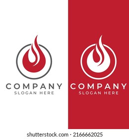 Logo de fuego o llama, logo de bola de fuego y miembros. Uso de un concepto de diseño vectorial.