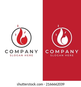 Fire or flame logo, fireball logo, and embers. Using a vector design concept.