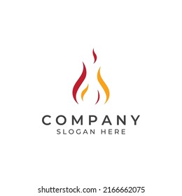 Fire or flame logo, fireball logo, and embers. Using a vector design concept.