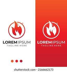 Fire or flame logo, fireball logo, and embers. Using a vector design concept.