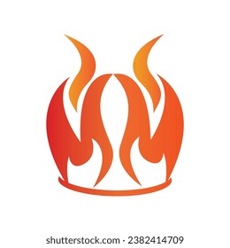 Fire or flame logo, fireball logo, and embers. Using a vector design concept.