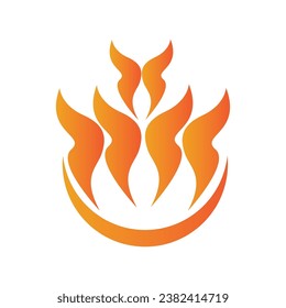 Fire or flame logo, fireball logo, and embers. Using a vector design concept.