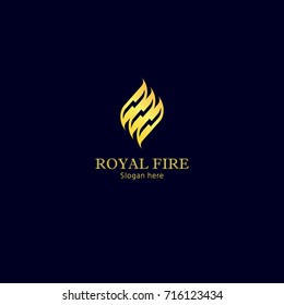 Fire Flame Logo. Golden energy color design concept vector illustration.