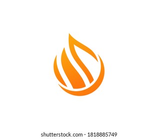 Fire flame logo heat vector icon 