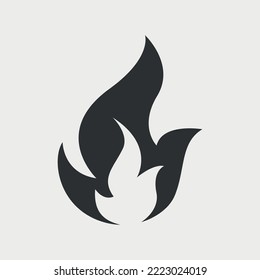 Fire flame logo. Hot flaming element. Vector illustration