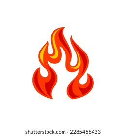 Fire flame for logo, hot red orange blazing symbol, brand sign for your business