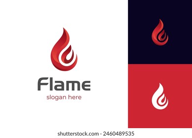 Fire Flame Logo icon design vector illustration symbol. Bonfire Silhouette Logotype logo element