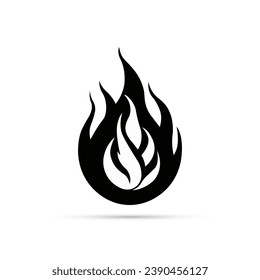 Fire flame logo icon. Isolated vector illustration