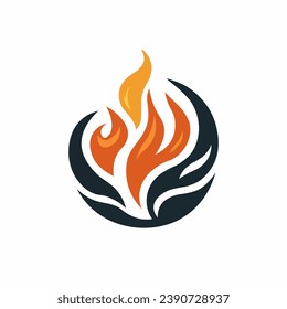 Fire flame logo icon. Oil, gas and energy logo. Isolated vector illustration