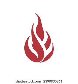 Fire flame logo icon. Oil, gas and energy. Isolated vector illustration
