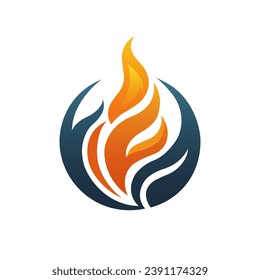 Fire flame logo icon. Oil, gas and energy logo. Isolated vector illustration