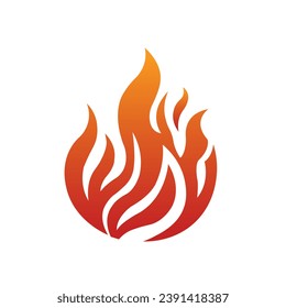 Fire flame logo icon. Oil, gas and energy. Isolated vector illustration