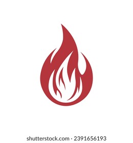 Icono del logo de la llama de fuego. Petróleo, gas y energía. Ilustración vectorial aislada