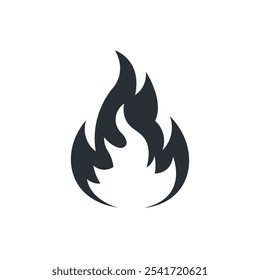 Fire flame logo icon. Oil, gas and energy. Isolated vector illustration