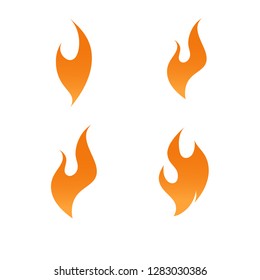 Fire flame logo icon set, vector illustration