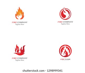 Fire flame logo icon template