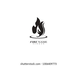 Fire flame logo icon template
