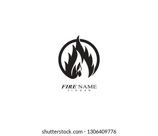 Fire flame logo icon template