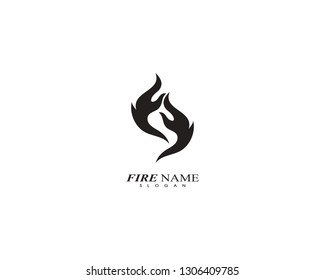 Fire flame logo icon template