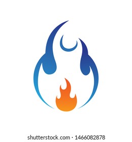 Fire flame Logo icon vector illustration design template