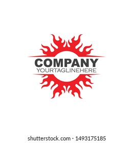 Fire flame Logo icon vector illustration design template