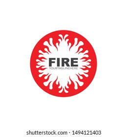 Fire flame Logo icon vector illustration design template