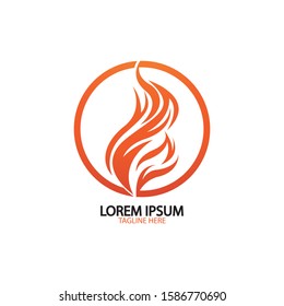 fire flame logo icon vector design template